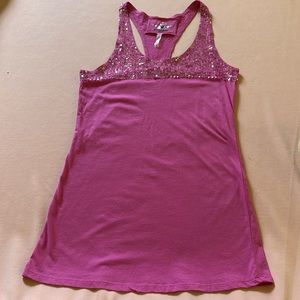 Twisted Heart Pink Sequin Tank Top